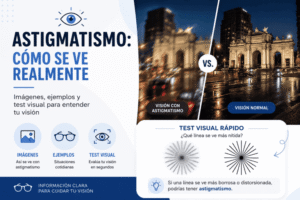 tipografia de como ve alguien con astigmatismo